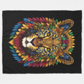 Geschilderde Leeuw in Verkleedkostuum Fleece Deken (Voorkant (Horizontaal))