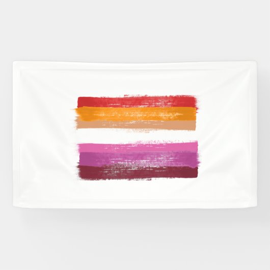 GESCHILDERDE LESBIENNE PRIDE VLAG ZONSONDERGANG ST SPANDOEK (Horizontaal)
