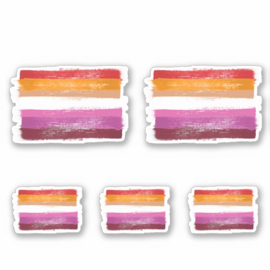 GESCHILDERDE LESBISCHE PROGRESSIEVLAG ZONSONDERGAN STICKER (Voorkant)