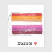 GESCHILDERDE LESBISCHE PROGRESSIEVLAG ZONSONDERGAN STICKER (Vel)