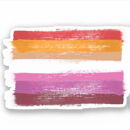 GESCHILDERDE LESBISCHE PROGRESSIEVLAG ZONSONDERGAN STICKER (Voorkant)
