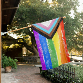 Geschilderde LGBTQ+ Progress Pride vlag