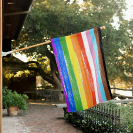 Geschilderde LGBTQ+ Voortgangsvlag Strepen Huisvlag
