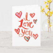 Geschilderde Liefde en Harten Jubileum Kaart (Gele Bloem)