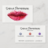 Geschilderde Lips Makeup Artist Visitekaartje (Voorkant / Achterkant)