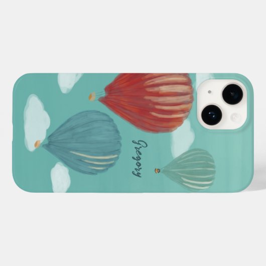 Geschilderde luchtballonnen gepersonaliseerd Case-Mate iPhone case (Achterkant (horizontaal))