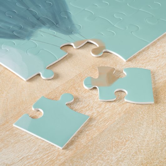 Geschilderde luchtballonnen gepersonaliseerd legpuzzel (Zijkant)