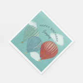 Geschilderde luchtballonnen gepersonaliseerd servet (Hoek)