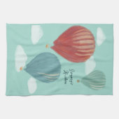 Geschilderde luchtballonnen gepersonaliseerd theedoek (Horizontaal)