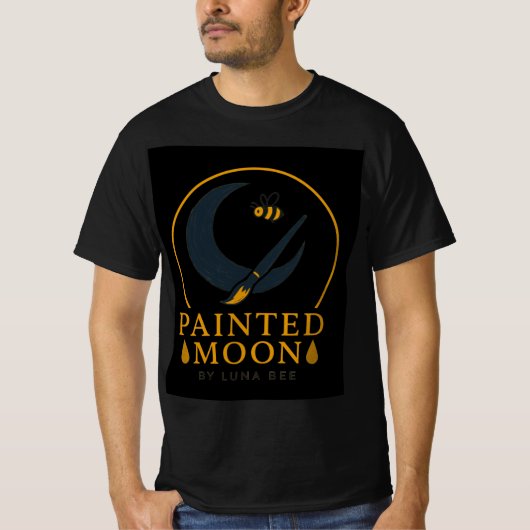 Geschilderde Maan door Luna Bee Merk T-Shirt (Voorkant)