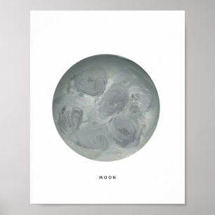 Geschilderde Maan Kunstprint Poster