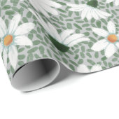 geschilderde madeliefjes inpakpapier (Rol Hoek)