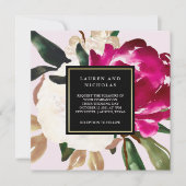 Geschilderde Magnolia | Bruiloft Kaart (Voorkant)