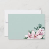 Geschilderde Magnolia en bladeren | Wijze | Bruilo RSVP Kaartje (Achterkant)