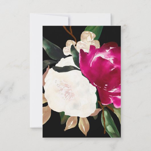 Geschilderde Magnolia | Huwelijksreactie Blush Pin RSVP Kaartje (Achterkant)