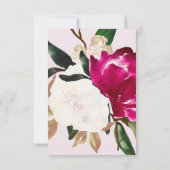 Geschilderde Magnolia | Huwelijksreactie Blush Pin RSVP Kaartje (Achterkant)