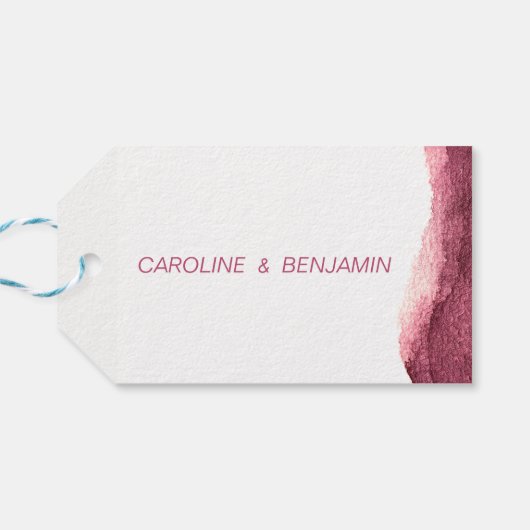 Geschilderde marsala moderne eenvoudige bruiloft d cadeaulabel (Achterkant Horizontaal)