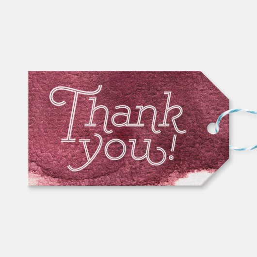 Geschilderde marsala moderne eenvoudige bruiloft d cadeaulabel (Voorkant (Horizontaal))