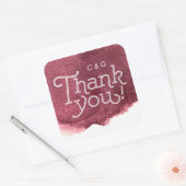 Geschilderde marsala moderne eenvoudige bruiloft d vierkante sticker (Envelop)