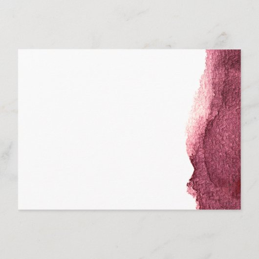 Geschilderde marsala moderne eenvoudige bruiloft r informatiekaartje (Achterkant)