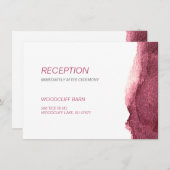 Geschilderde marsala moderne eenvoudige bruiloft r informatiekaartje (Voorkant / Achterkant)