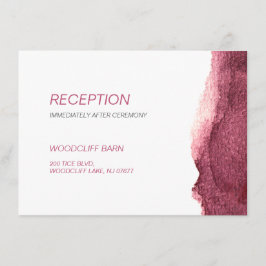 Geschilderde marsala moderne eenvoudige bruiloft r informatiekaartje