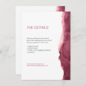 Geschilderde marsala moderne eenvoudige trouwricht informatiekaartje (Voorkant / Achterkant)