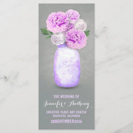 Geschilderde mason jar bruiloft programma's