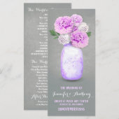 Geschilderde mason jar bruiloft programma's (Voorkant / Achterkant)