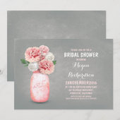 Geschilderde metselaar potje rustieke bruids douch kaart (Voorkant / Achterkant)