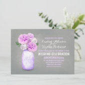 Geschilderde metselaarpot rustieke bruiloft uitnod kaart (Staand voorkant)