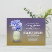 Geschilderde metselaarpot rustieke bruiloft uitnod kaart (Staand voorkant)