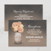 Geschilderde metson pot perzik bloemen ontvangstka informatiekaartje (Voorkant / Achterkant)