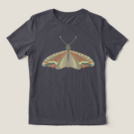 Geschilderde mot Tri-Blend shirt (Design voorkant)