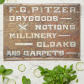 Geschilderde muur oude winkel teken theedoek (Gevouwen)