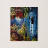 Geschilderde mysterieuze Bossen en de Jigzaag Puzz Legpuzzel (Verticaal)