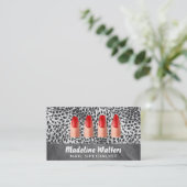 Geschilderde nagels | luipaardprint klantenkaartje (Staand voorkant)