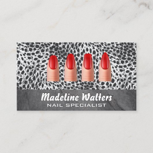 Geschilderde nagels | luipaardprint klantenkaartje (Voorkant)