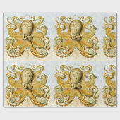 Geschilderde nautische octopus kraken pijlinktvis  cadeaupapier (Vlak)