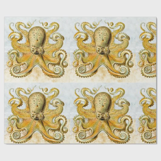 Geschilderde nautische octopus kraken pijlinktvis  cadeaupapier (Vlak)