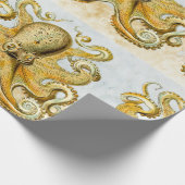 Geschilderde nautische octopus kraken pijlinktvis  cadeaupapier (Hoek)