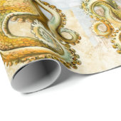 Geschilderde nautische octopus kraken pijlinktvis  cadeaupapier (Rol Hoek)