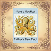 Geschilderde nautische octopus kraken pijlinktvis  kaart