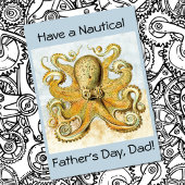 Geschilderde nautische octopus kraken pijlinktvis  kaart