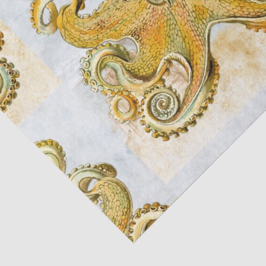 Geschilderde nautische octopus kraken pijlinktvis  tissuepapier (Detail)