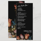 Geschilderde Nederlandse tulpen en gemengde bloemb Menu (Voorkant / Achterkant)