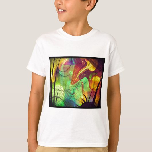 Geschilderde Nevel -Vuur Opal Abstract T-shirt (Voorkant)
