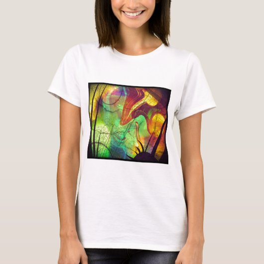 Geschilderde Nevel -Vuur Opal Abstract T-shirt (Voorkant)