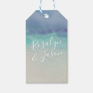 Geschilderde Oceaangerand Cadeaulabel