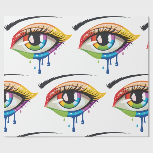 Geschilderde ogen cadeaupapier (Vlak)